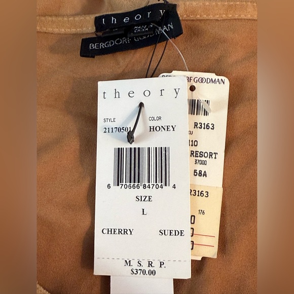 Theory 100% Leather/Suede honey colored shirt - Picture 6 of 11